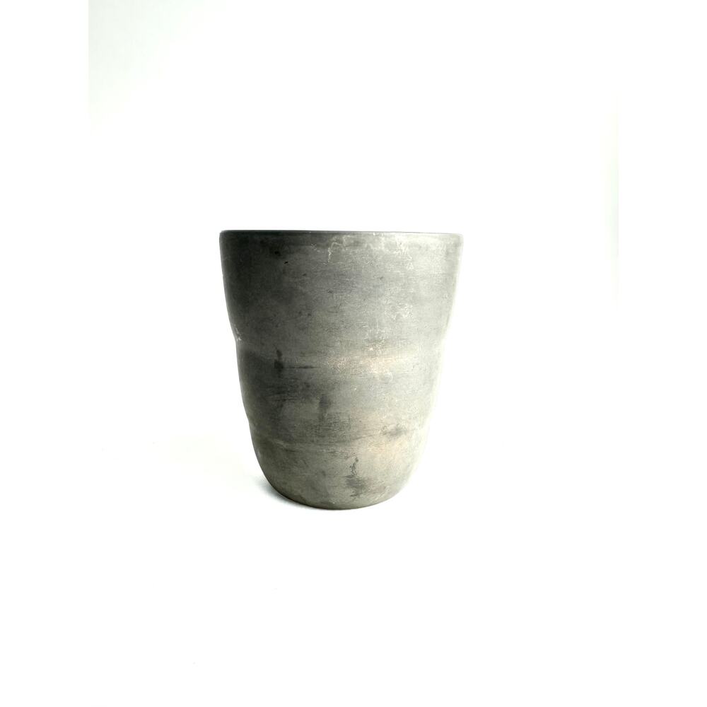 Handcrafted Clay Vintage Vase Rustic Pottery in Matte Grey Made in Germany